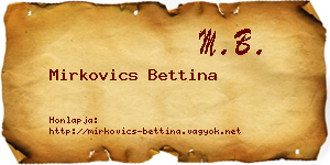 Mirkovics Bettina névjegykártya